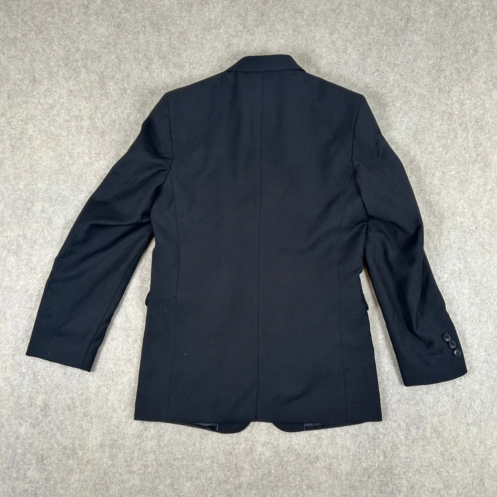 Chaps‎ Dress Blazer Mens 16 Black C821106 Solid Two Button Suit Jacket